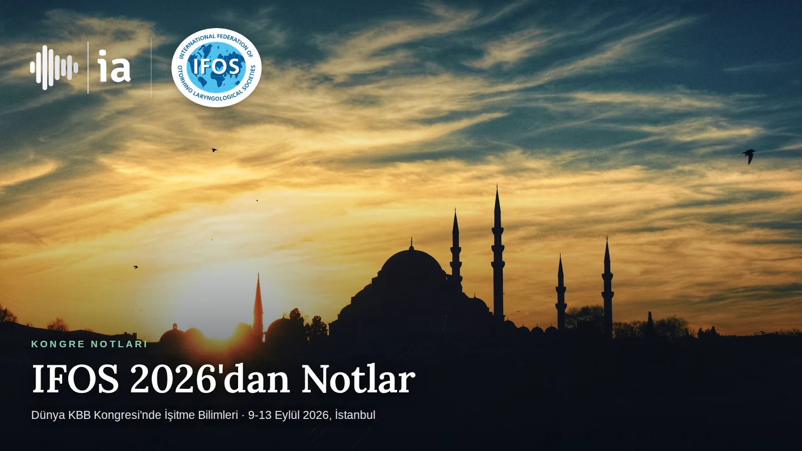 IFOS 2026'dan Notlar kapak görseli: gün batımında Süleymaniye ve İstanbul silüeti